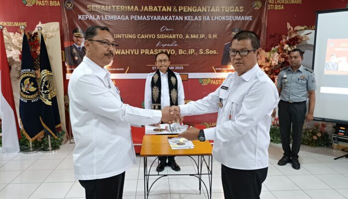 Wahyu Prasetyo Resmi Jabat Kalapas Kelas IIA Lhokseumawe