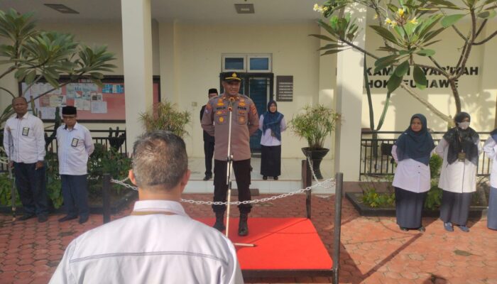 Kasat Binmas Polres Lhokseumawe Jadi Irup Apel di Mahkamah Syar’iyah, Ajak Pegawai Waspadai Narkoba dan Judi Online