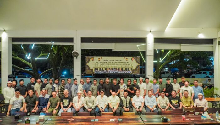 Satreskrim Polres Lhokseumawe Muliakan Puluhan Anak Yatim di Meja Berbuka