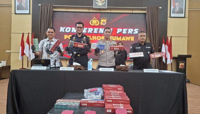 Polres Lhokseumawe Bongkar Peredaran Rokok Ilegal Tanpa Cukai dan Peringatan Kesehatan