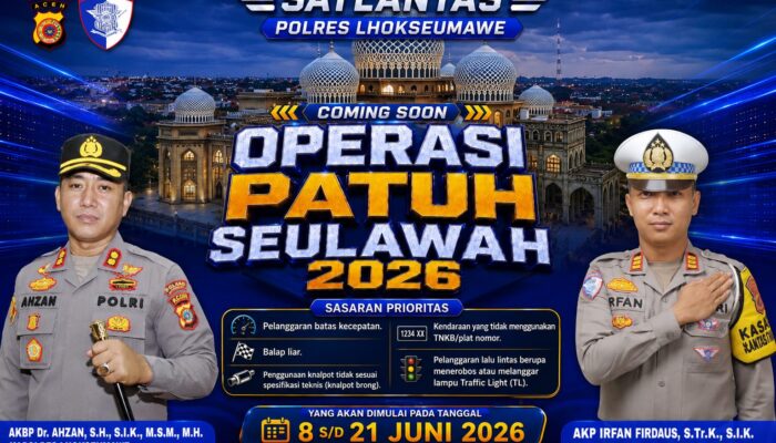 Operasi Patuh Seulawah 2026 Segera Digelar, Satlantas Polres Lhokseumawe Fokus Tindak Lima Pelanggaran Prioritas