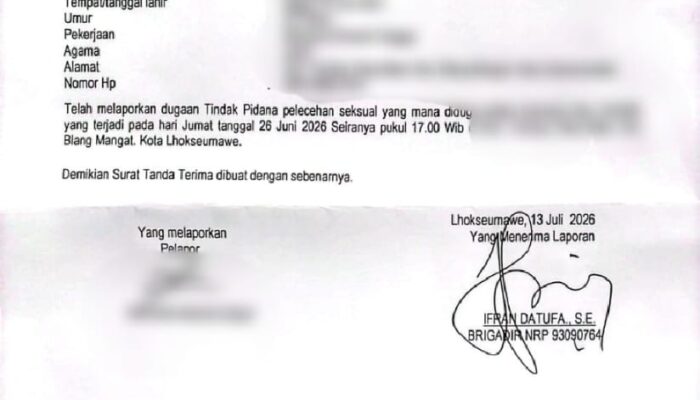 Seorang Gadis Menjadi Korban Pelecehan Seksual Di Lhokseumawe, Orang Tua Korban Resmi Laporkan Ke Polres