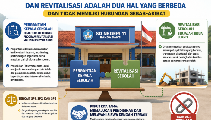 Disdikbud Tegaskan Pergantian Kepala SD Negeri 11 Banda Sakti Tidak Terkait Program Revitalisasi