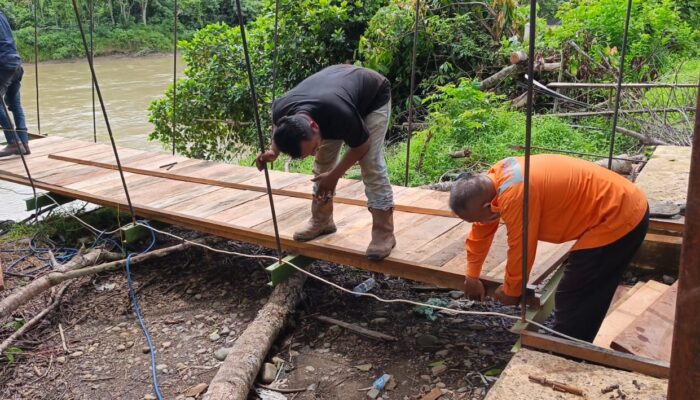 Jembatan Peudari Sepanjang 106 Meter Mulai Terlihat Wujudnya